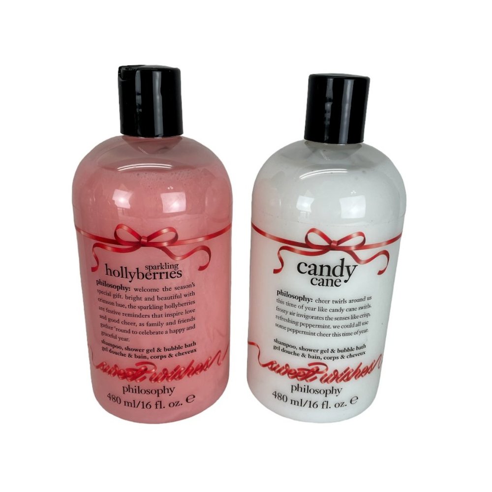 Philosophy Sparkling Hollyberries Candy Cane 3 in 1 Shower Gel Shampoo Holiday